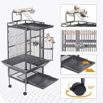 Large Wrought Iron Bird Flight Cage on Wheels