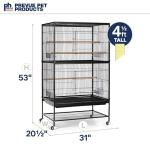 Wrought Iron Flight Cage with Stand for Birds