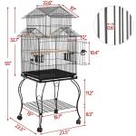 Yaheetech 55-Inch Rolling Parrot Cage with Stand