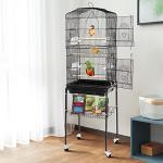 Large Rolling Bird Cage with Stand and Storage