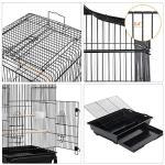Yaheetech Open Top Rolling Bird Cage with Stand