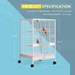 VIVOHOME 30" Wrought Iron Bird Cage with Stand
