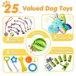 25 Pack Luxury Chew Toys for Puppies & Dogs