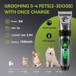 Cordless Dog Clippers with Low Noise Grooming Kit