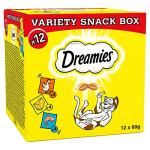 Dreamies Variety Cat Treats Box - Chicken, Cheese, Salmon
