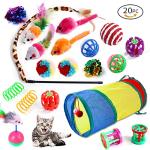 20-Piece Indoor Cat Toy Set with Tunnel