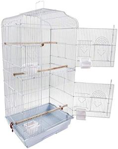 Large 37" Black & White Parrot Bird Cage