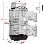 Yaheetech Black Metal Bird Cage with Play Top