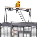 Large Metal Bird Cage with Play Top and Wheels