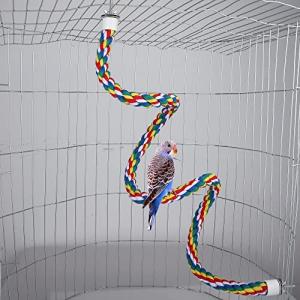 Colorful Rope Perch for Parrots and Cockatiels