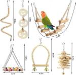 18-Piece Bird Toy Set with Swings and Perches