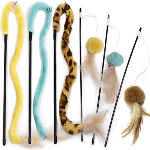 Interactive Feather Cat Teaser Wand with Bells