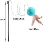Interactive Feather Cat Teaser Wand with Bells