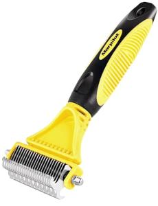 Double-Sided Deshedding Brush for Dogs and Cats