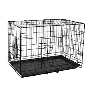 24-Inch Folding Metal Pet Cage for Dogs and Cats
