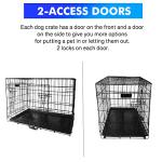 24-inch Folding Dog Crate with 2 Doors