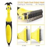 Double-Sided Deshedding Brush for Dogs and Cats