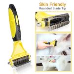 Double-Sided Deshedding Brush for Dogs and Cats