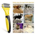 Double-Sided Deshedding Brush for Dogs and Cats