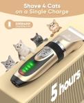 Oneisall Cordless Cat Grooming Clippers - Gold
