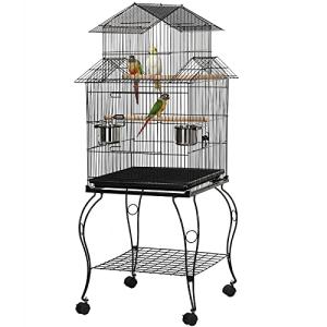 Rolling Bird Cage for Mid-Sized Parrots