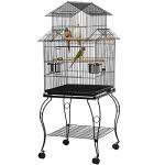 Rolling Bird Cage for Mid-Sized Parrots