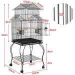 Rolling Bird Cage for Mid-Sized Parrots