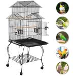 Rolling Bird Cage for Mid-Sized Parrots
