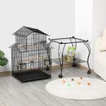 Rolling Bird Cage for Mid-Sized Parrots