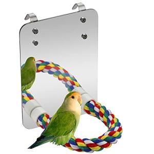 Colorful Rope Bird Mirror Perch for Small Birds