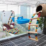 Colorful Rope Bird Mirror Perch for Small Birds
