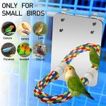 Colorful Rope Bird Mirror Perch for Small Birds