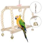7 Pack Natural Wood Bird Toys for Small Birds