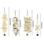 7 Pack Natural Wood Bird Toys for Small Birds