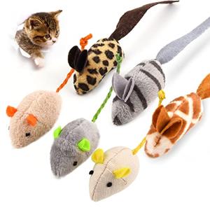 6 Pack Catnip Mouse Toys for Playtime Fun
