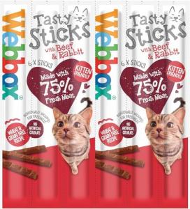 Webbox Beef & Rabbit Cat Delight Sticks, 6 Pack