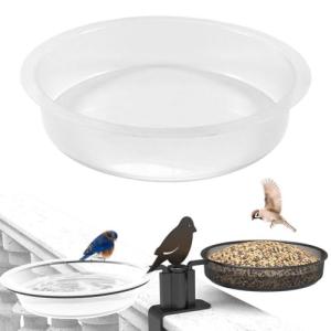 Clear Bird Feeder and Water Bowl Tray