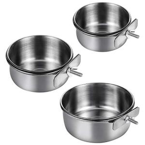 Stainless Steel Bird Feeding Dish Set 3-Pack