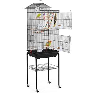 Large Metal Bird Cage with Rolling Stand