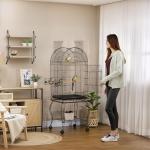 PawHut Large Metal Bird Cage with Feeding Station