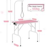 Yaheetech 32" Foldable Dog Grooming Table - Pink