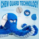 Tough Interactive Blue Octopus Dog Chew Toy