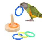 Yunmoxiao Wooden Bird Training Toy with Rings