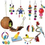 16 PCS Parrot Toys with Bells and Swing