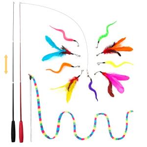 FYNIGO Interactive Feather Wand Toys for Cats