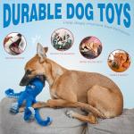Tough Interactive Blue Octopus Dog Chew Toy