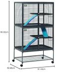 Deluxe Double Unit Small Animal Cage - Gray