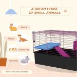 PawHut Small Animal Cage with Ramp and Accessories