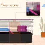 PawHut Small Animal Cage with Ramp and Accessories