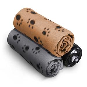 FurDreams 3 Pack Soft Washable Pet Blankets